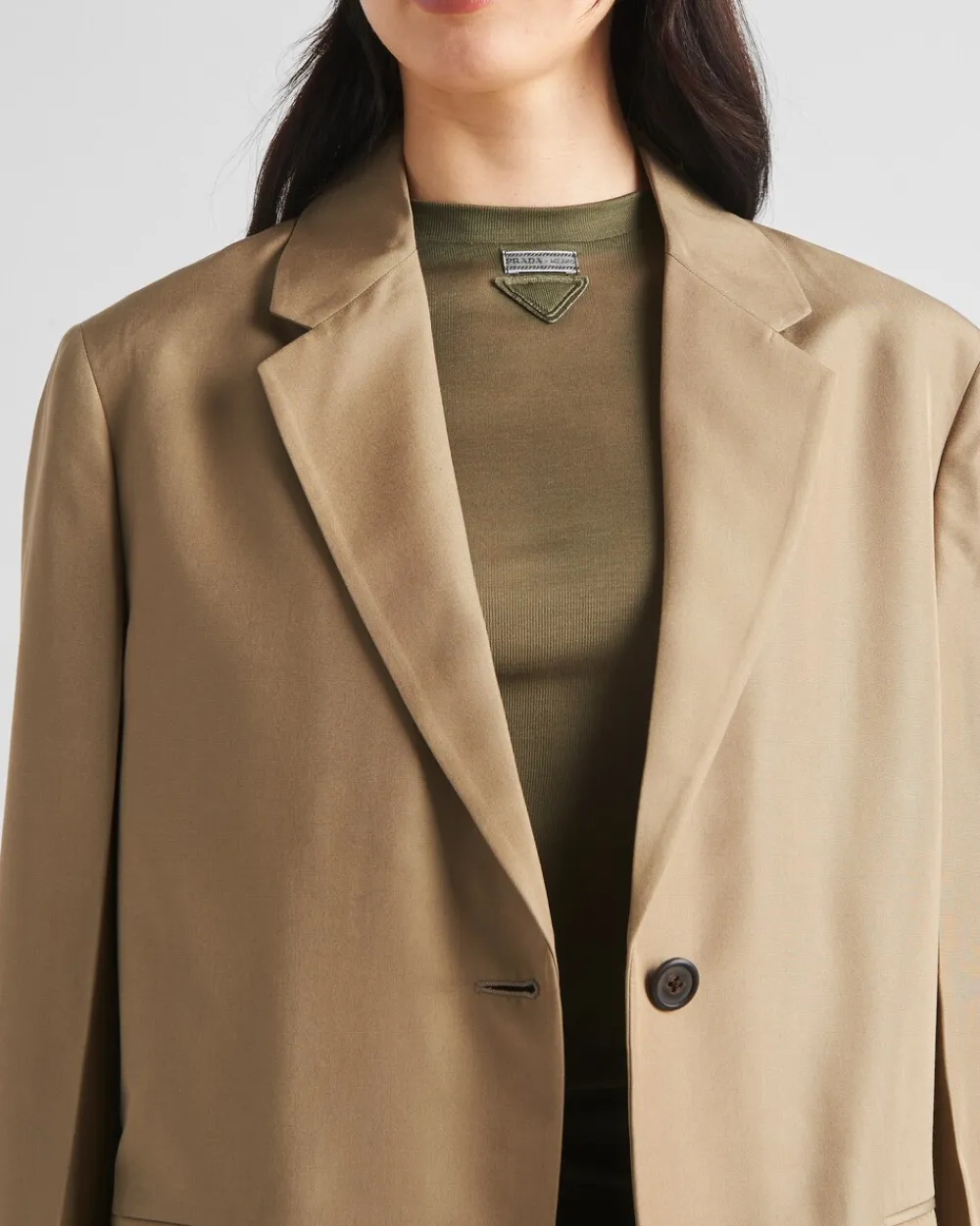Mujer Prada CHAQUETAS Y ABRIGOS^Chaqueta De Seda De Botonadura Simple