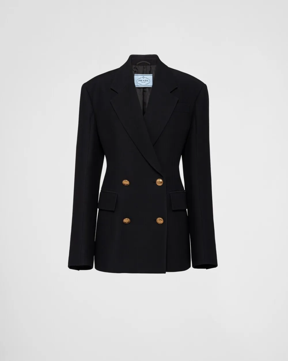 Mujer Prada CHAQUETAS Y ABRIGOS^Chaqueta De Tricotina Con Cruzado Doble