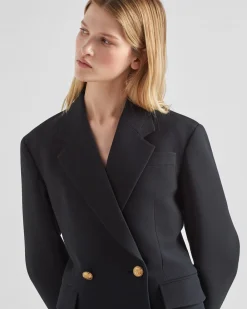 Mujer Prada CHAQUETAS Y ABRIGOS^Chaqueta De Tricotina Con Cruzado Doble