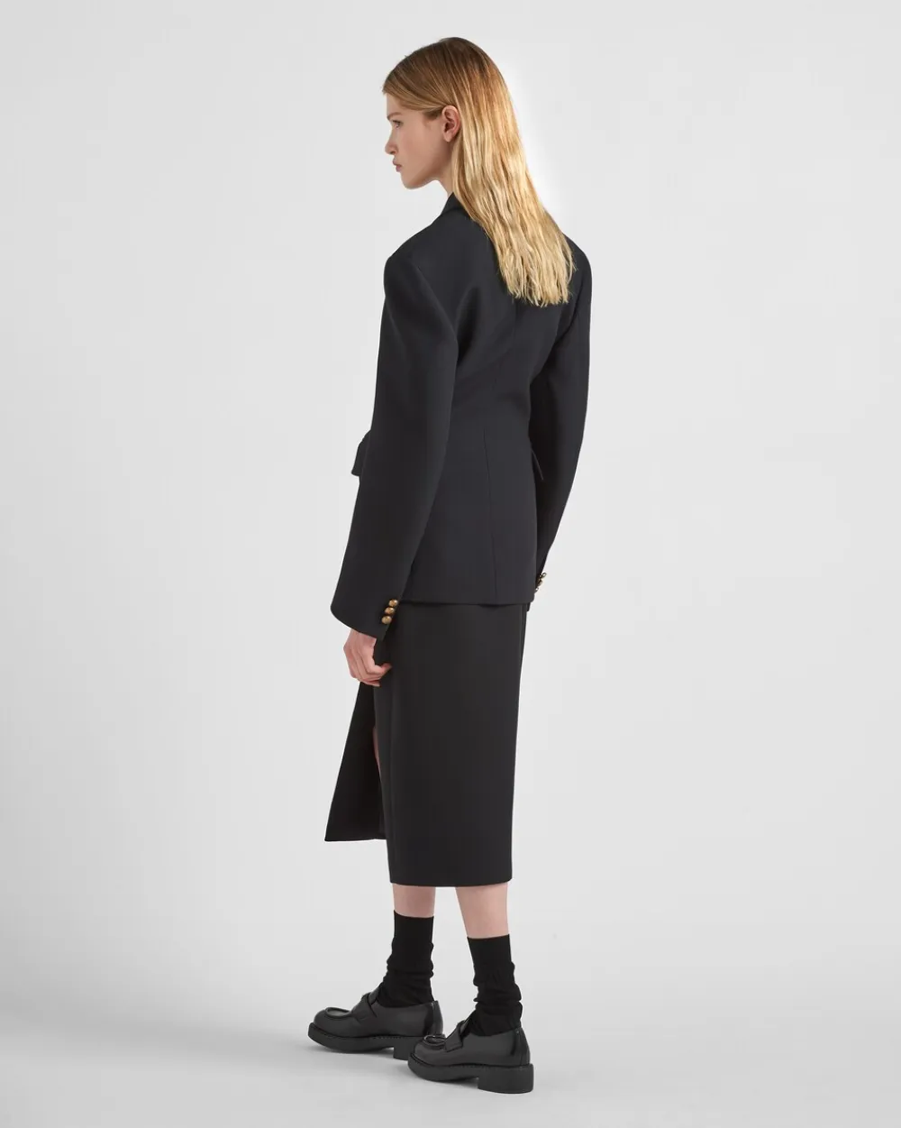 Mujer Prada CHAQUETAS Y ABRIGOS^Chaqueta De Tricotina Con Cruzado Doble