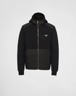 Hombre Prada TEJIDOS DE PUNTO^Chaqueta En Gabardina De Re-nylon Y Lana