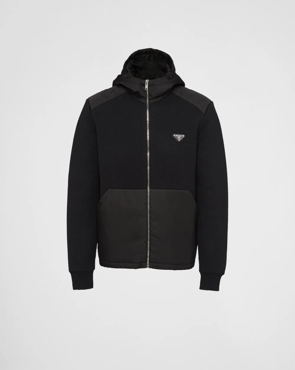 Hombre Prada TEJIDOS DE PUNTO^Chaqueta En Gabardina De Re-nylon Y Lana