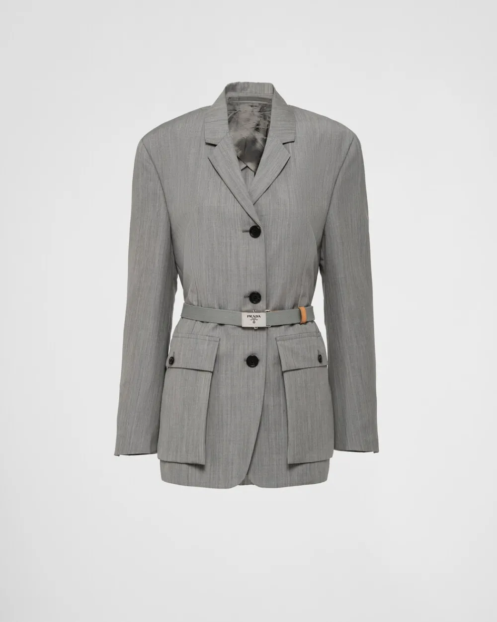 Mujer Prada CHAQUETAS Y ABRIGOS^Chaqueta En Kid Mohair De Botonadura Simple