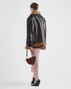 Mujer Prada ROPA DE PIEL^Chaqueta Holgada De Piel Vuelta