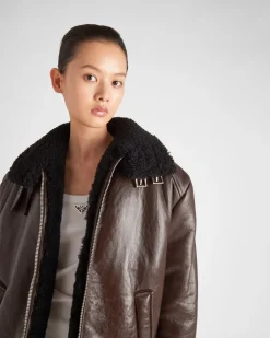 Mujer Prada ROPA DE PIEL^Chaqueta Holgada De Piel Vuelta
