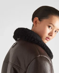 Mujer Prada ROPA DE PIEL^Chaqueta Holgada De Piel Vuelta