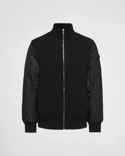 Hombre Prada TEJIDOS DE PUNTO^Chaqueta Reversible De Cachemir Y Re-nylon