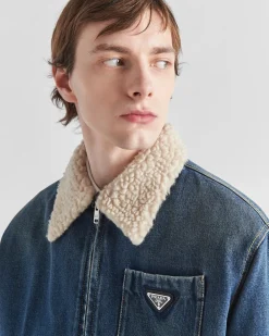 Hombre Prada TEJIDO VAQUERO^Chaqueta Vaquera Acolchada