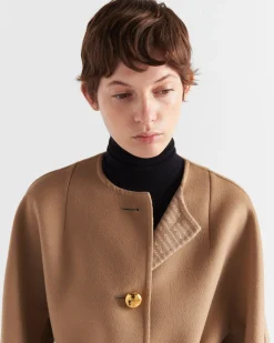 Mujer Prada CHAQUETAS Y ABRIGOS^Chaquetón De Botonadura Simple En Lana Doble