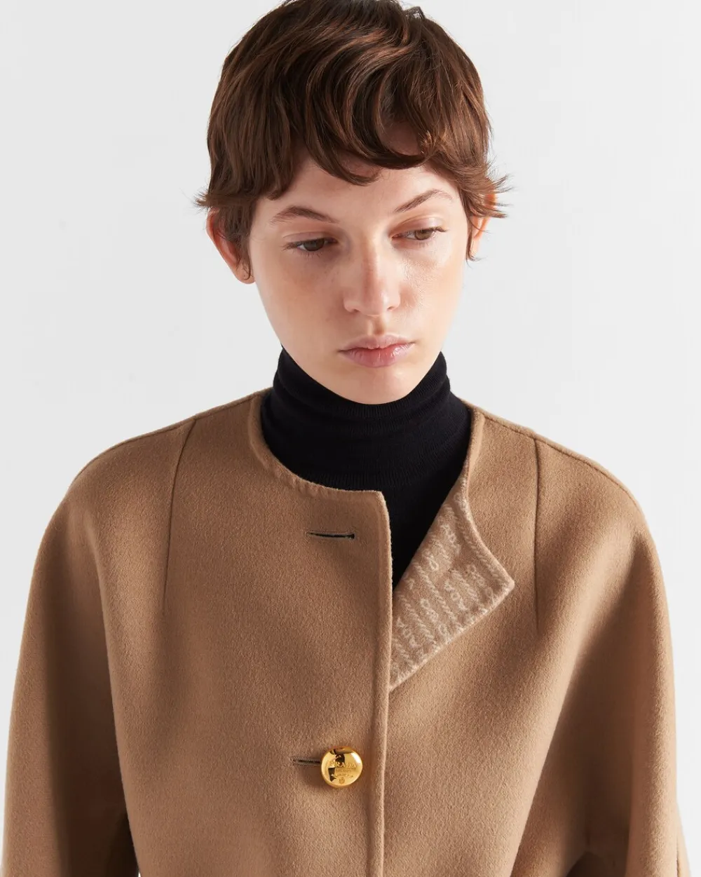 Mujer Prada CHAQUETAS Y ABRIGOS^Chaquetón De Botonadura Simple En Lana Doble