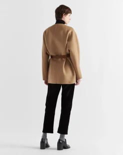 Mujer Prada CHAQUETAS Y ABRIGOS^Chaquetón De Botonadura Simple En Lana Doble