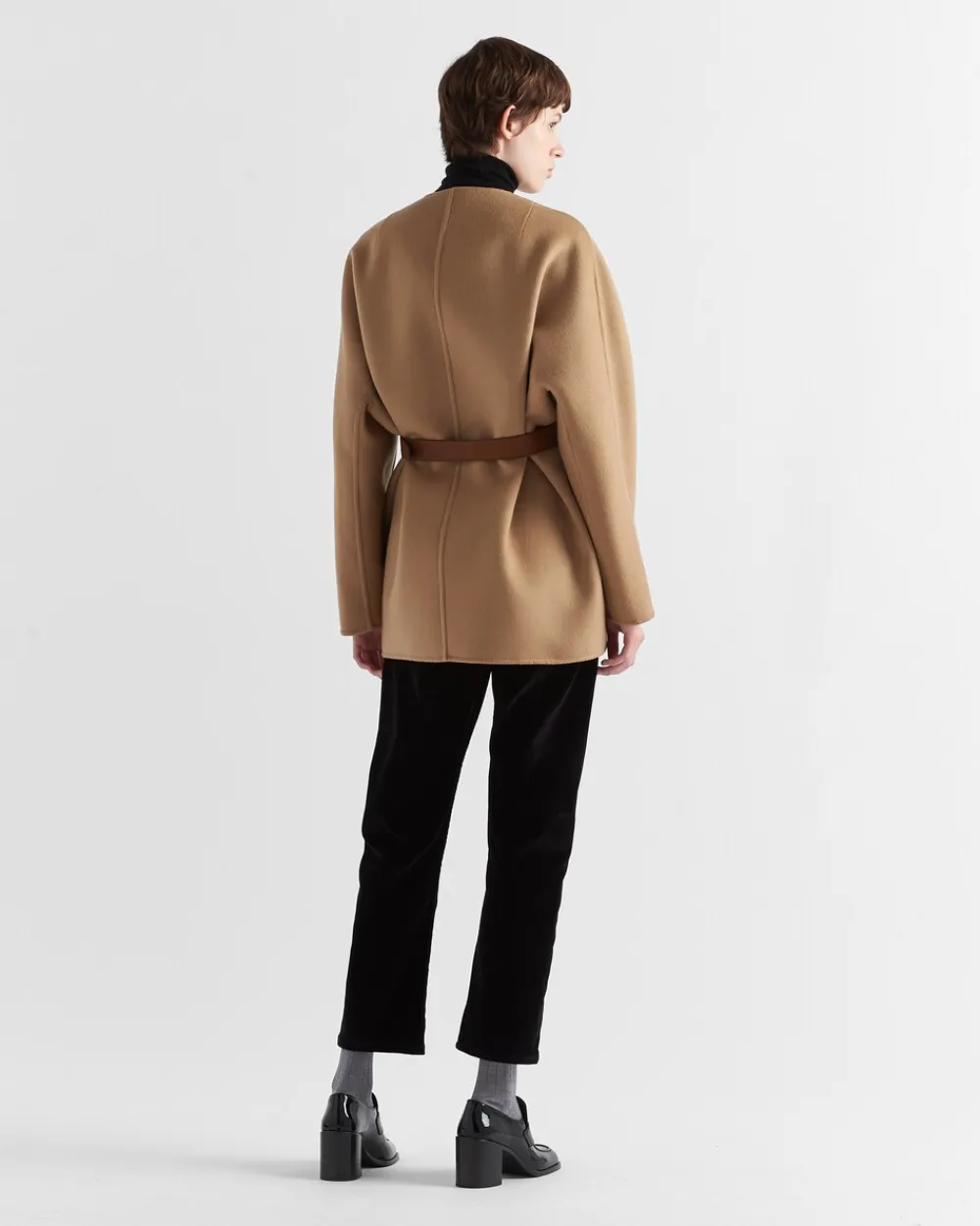 Mujer Prada CHAQUETAS Y ABRIGOS^Chaquetón De Botonadura Simple En Lana Doble