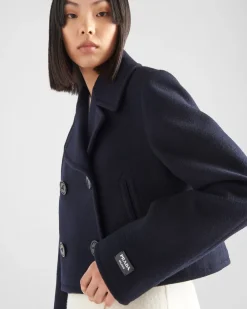 Mujer Prada CHAQUETAS Y ABRIGOS^Chaquetón De Paño De Botonadura Doble