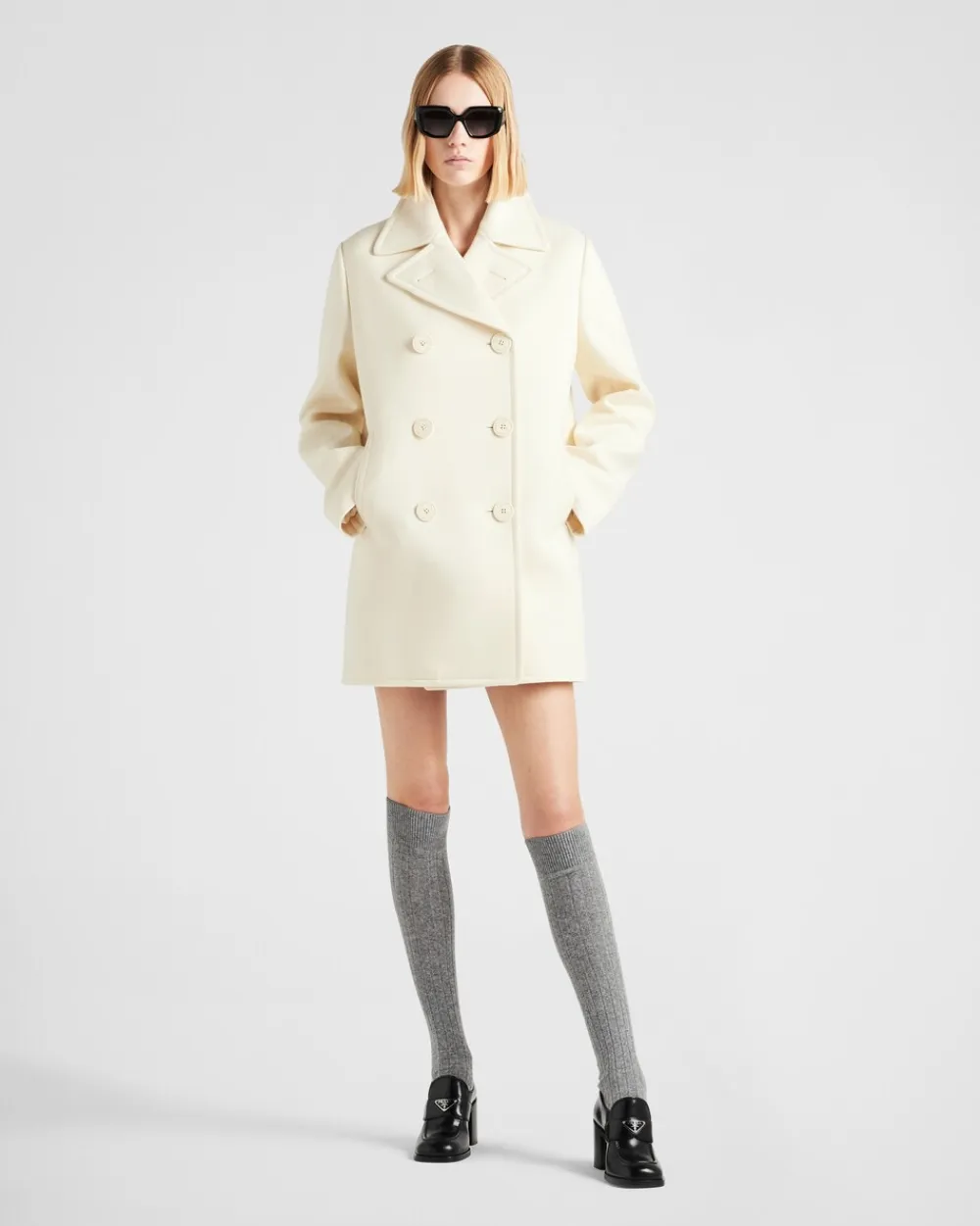Mujer Prada CHAQUETAS Y ABRIGOS^Chaquetón Marinero De Botonadura Doble De Paño