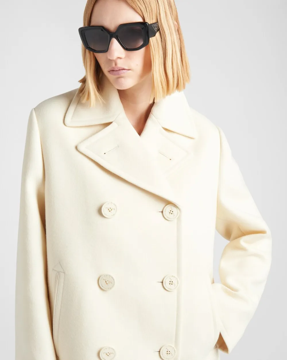 Mujer Prada CHAQUETAS Y ABRIGOS^Chaquetón Marinero De Botonadura Doble De Paño