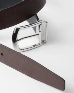 Hombre Prada CINTURONES^Cinturón Reversible De Piel Saffiano