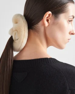Mujer Prada DIADEMAS Y ACCESORIOS PARA EL PELO^Coletero De Borreguillo
