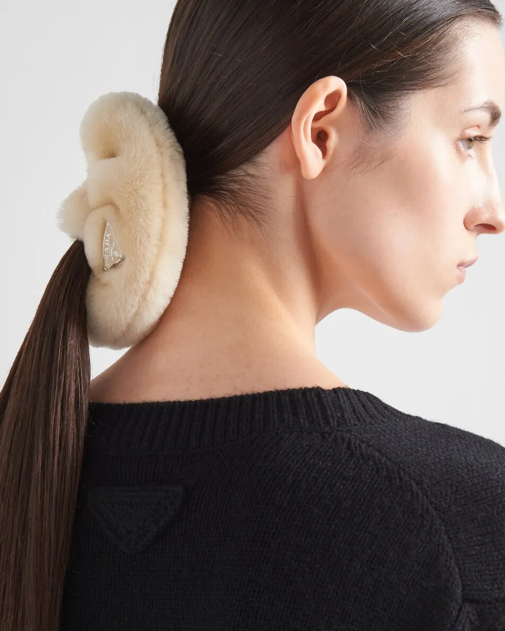 Mujer Prada DIADEMAS Y ACCESORIOS PARA EL PELO^Coletero De Borreguillo