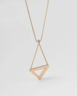 Mujer Prada COLECCIÓN DE JOYERÍA ELEGANTE^Collar Con Colgante Calado Eternal Gold De Oro Amarillo