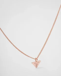 Mujer Prada COLECCIÓN DE JOYERÍA ELEGANTE^Collar Con Colgante Eternal Gold De Oro Rosa