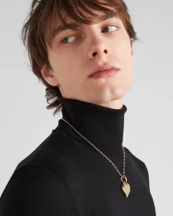Hombre Prada COLECCIÓN DE JOYERÍA ELEGANTE^Collar Con Colgante Pequeño Eternal Gold De Oro Amarillo