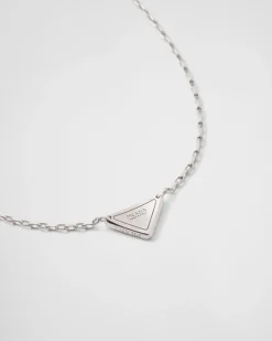 Mujer/Hombre Prada COLECCIÓN DE JOYERÍA ELEGANTE|COLECCIÓN DE JOYERÍA ELEGANTE^Collar Con Minicolgante Triangular Eternal Gold En Oro Blanco Y Diamantes