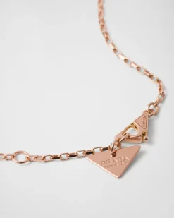 Mujer/Hombre Prada COLECCIÓN DE JOYERÍA ELEGANTE|COLECCIÓN DE JOYERÍA ELEGANTE^Collar Eternal Gold En Oro Rosa Con Colgante De Minitriángulo