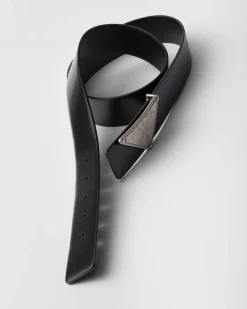 Hombre Prada CINTURONES PERSONALIZADOS^Correa De Cinturón De Piel Cepillada