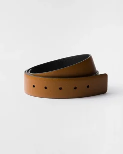 Hombre Prada CINTURONES PERSONALIZADOS^Correa De Cinturón Reversible De Piel Saffiano