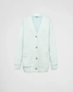 Mujer Prada TEJIDOS DE PUNTO^Cárdigan De Lana Shetland