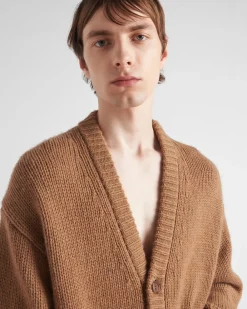 Hombre Prada TEJIDOS DE PUNTO^Cárdigan De Pelo De Camello