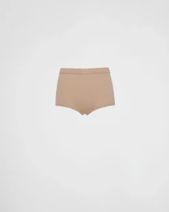 Mujer Prada PANTALONES LARGOS Y CORTOS^Culote De Punto Acanalado