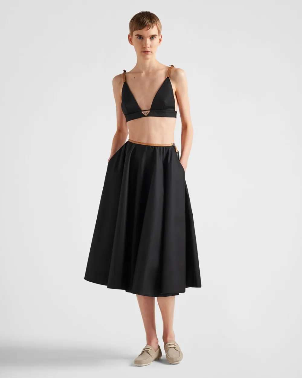 Mujer Prada FALDAS^Falda Con Vuelo De Re-nylon