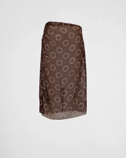 Mujer Prada FALDAS^Falda De Georgette Estampada