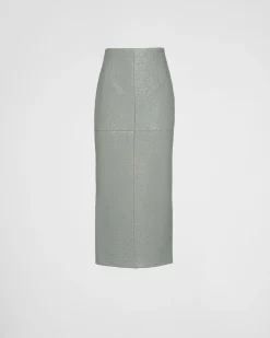 Mujer Prada ROPA DE PIEL^Falda De Napa