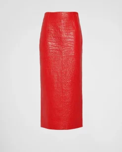 Mujer Prada ROPA DE PIEL^Falda De Napa