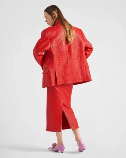 Mujer Prada ROPA DE PIEL^Falda De Napa