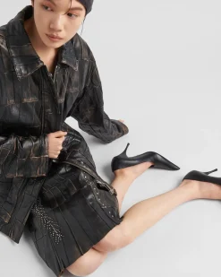 Mujer Prada ROPA DE PIEL^Falda De Patchwork De Napa