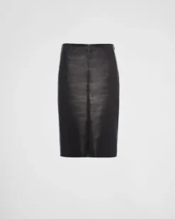 Mujer Prada ROPA DE PIEL^Falda De Piel De Napa