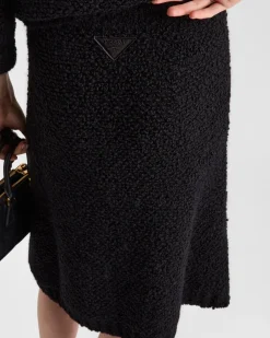 Mujer Prada TEJIDOS DE PUNTO^Falda De Punto Bouclé En Mohair