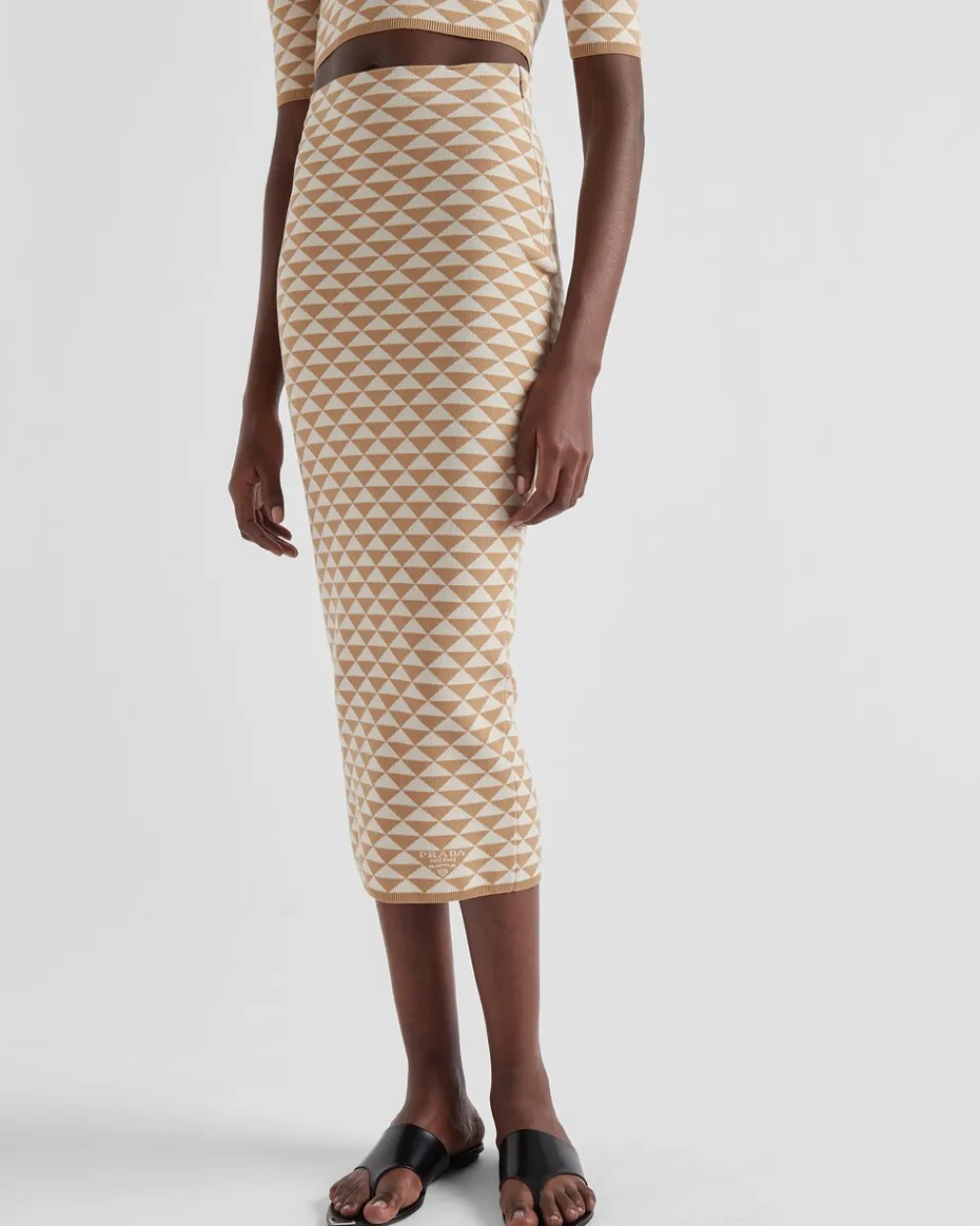Mujer Prada FALDAS^Falda De Punto Jacquard De Algodón
