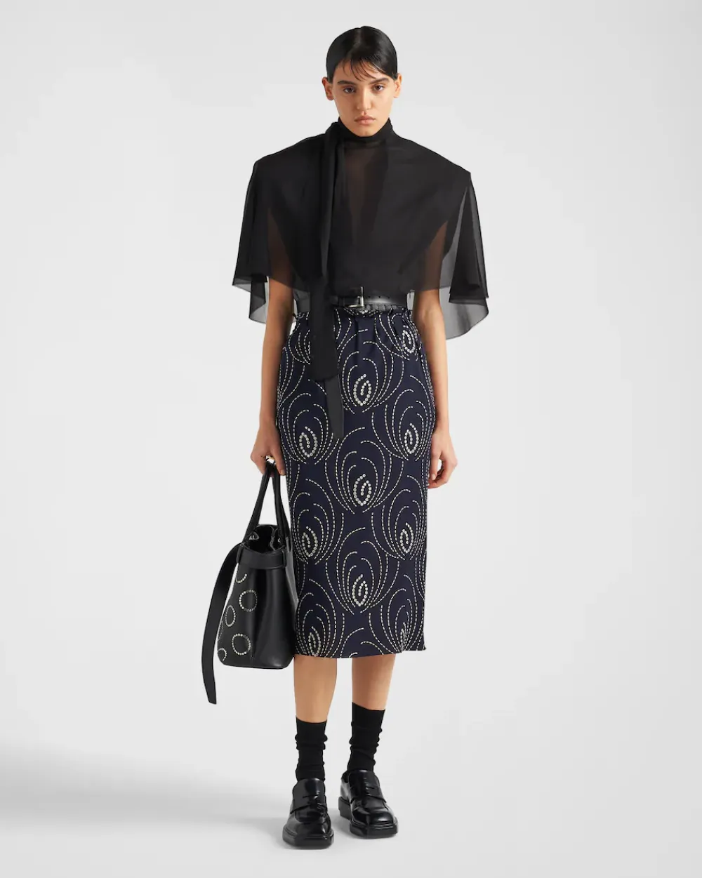 Mujer Prada FALDAS^Falda De Sablé Con Estampado