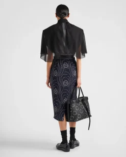 Mujer Prada FALDAS^Falda De Sablé Con Estampado