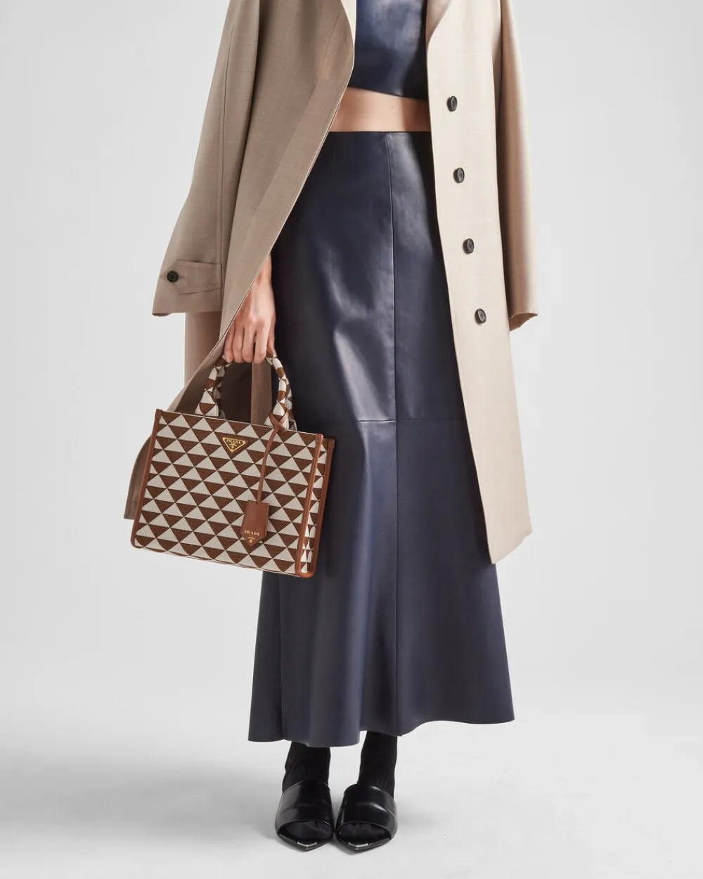 Mujer Prada ROPA DE PIEL^Falda Larga De Napa