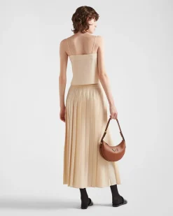 Mujer Prada FALDAS^Falda Midi De Crepé De China Y Jacquard