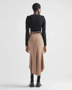 Mujer Prada FALDAS^Falda Midi De Gabardina
