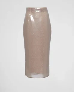 Mujer Prada FALDAS^Falda Midi De Lentejuelas