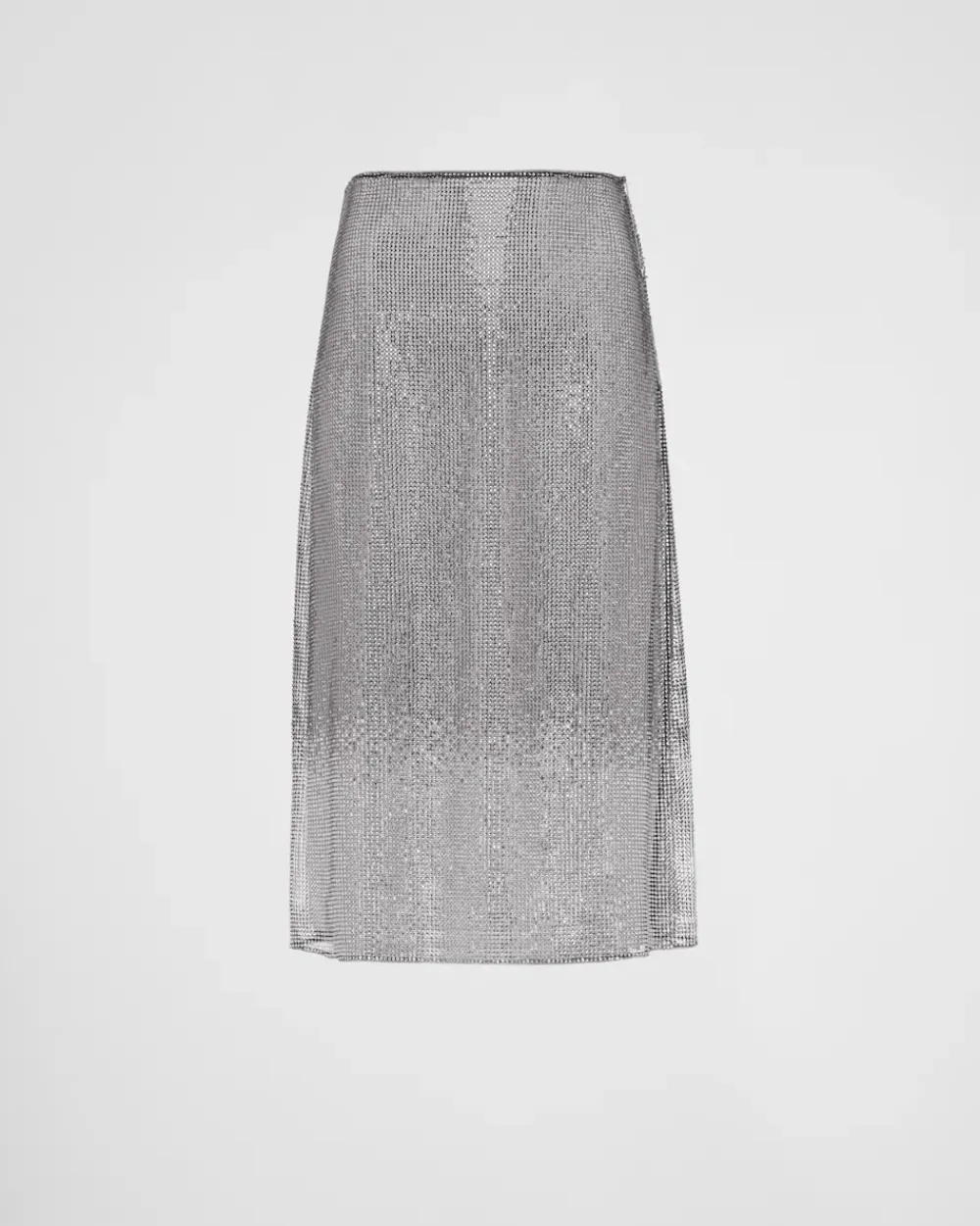 Mujer Prada FALDAS^Falda Midi De Malla Bordada Con Pedrería