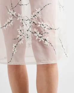 Mujer Prada FALDAS^Falda Midi De Organza Bordada