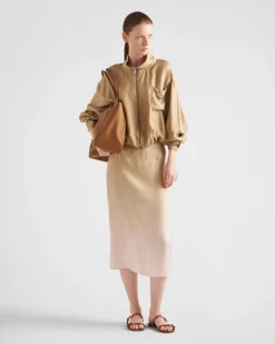 Mujer Prada FALDAS^Falda Midi De Sarga Con Degradado